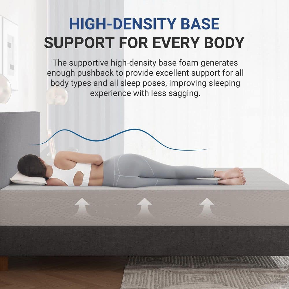 Comfortable King Medium 12 in. Gel Memory Foam Mattress, Double-sided Available - thumbnail 7