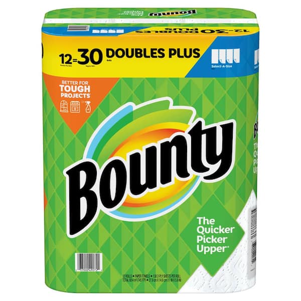 Bounty Double Plus Select-A-Size White Paper Towel Rolls, 2 rolls - Harris  Teeter