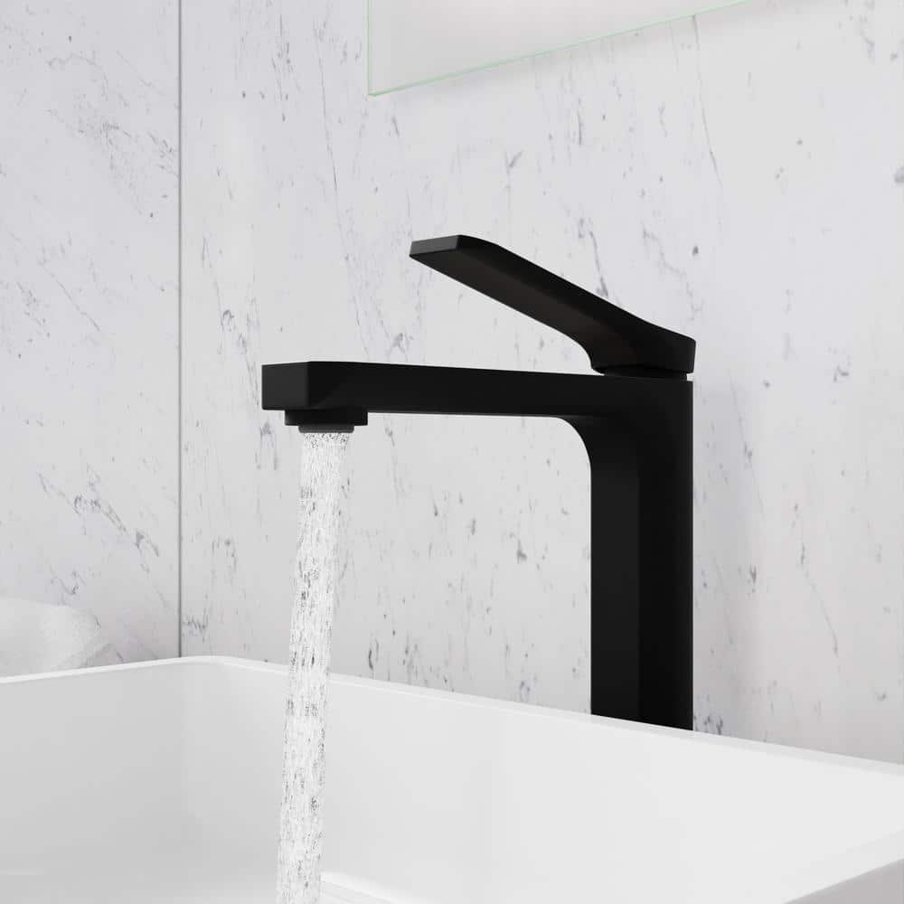 Matte Black and Brushed Nickel Single Handle Bathroom Faucet