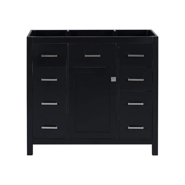 TCYO 35 in. Bath Vanity Cabinet without Top in Black Unassembled