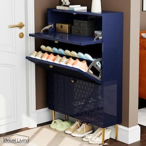 Blue MDF Shoe Storage Cabinet (24-Pair)