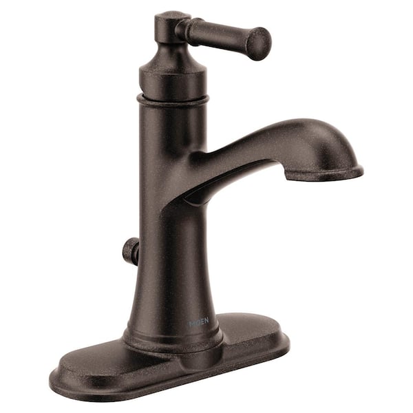 MOEN Dartmoor 1-Handle 1-Hole Bathroom Faucet with Drain Kit Included in Oil-Rubbed Bronze