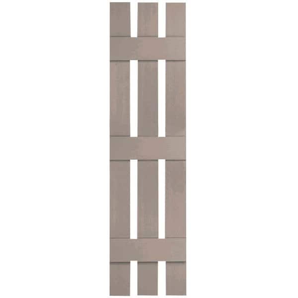 Ekena Millwork 12 in. x 58 in. Lifetime Vinyl TailorMade Three Board Spaced Board and Batten Shutters Pair Clay