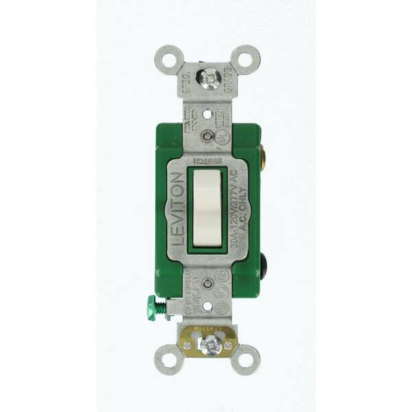 Leviton 30 Amp Industrial Grade Heavy Duty 3-Way Toggle Switch, White