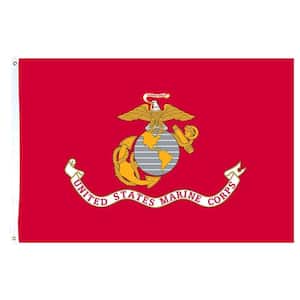 3 ft. x 5 ft. US Marine Corps Polycotton Flag with Heading and 2-Grommets