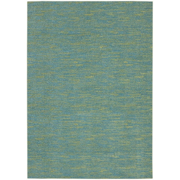 Blue, Green 4 ft. x 6 ft. Woven Polypropylene Indoor/Outdoor Area Rug