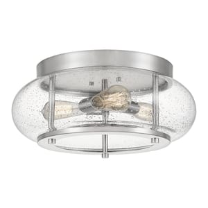 Trilogy 16 in. 3-Light Brushed Nickel Flush Mount