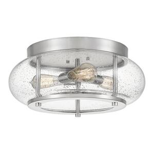 seeded glass flush mount light brushed nickel