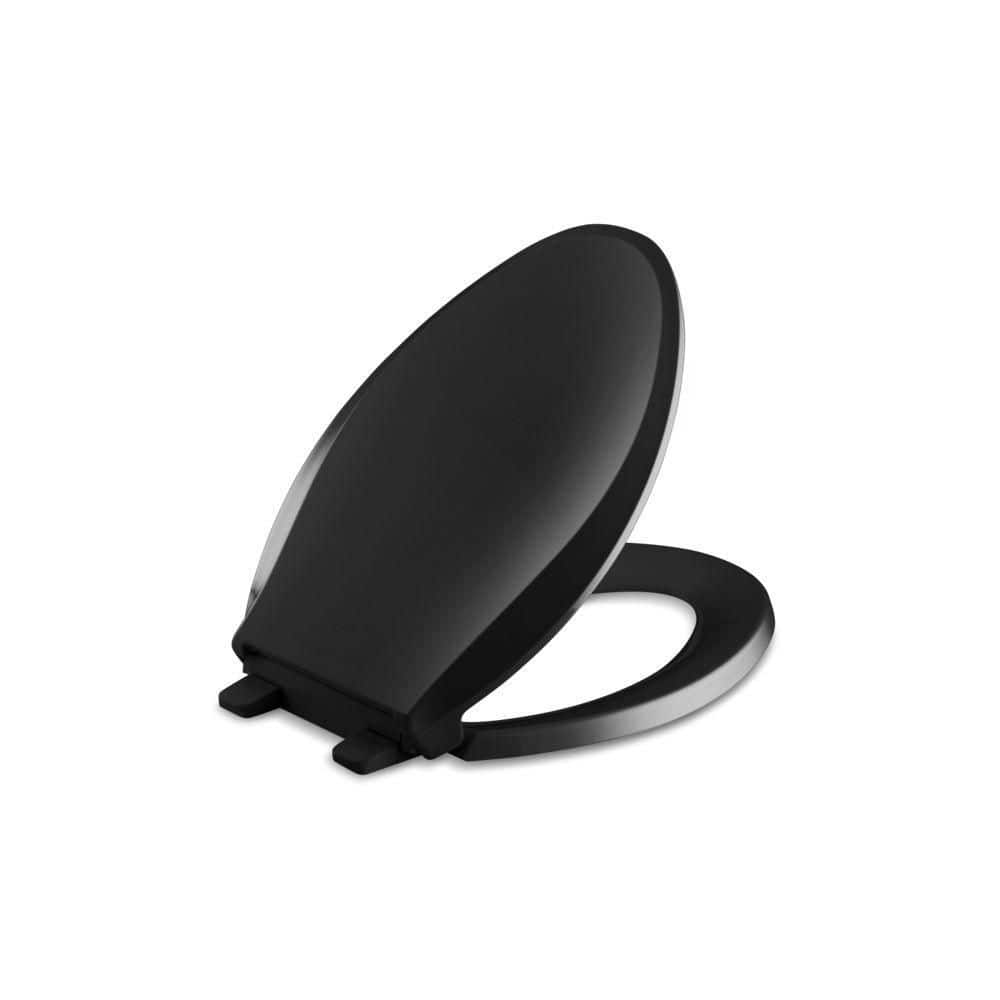 KOHLER Cachet Elongated Closed Front Toilet Seat in Black K73157