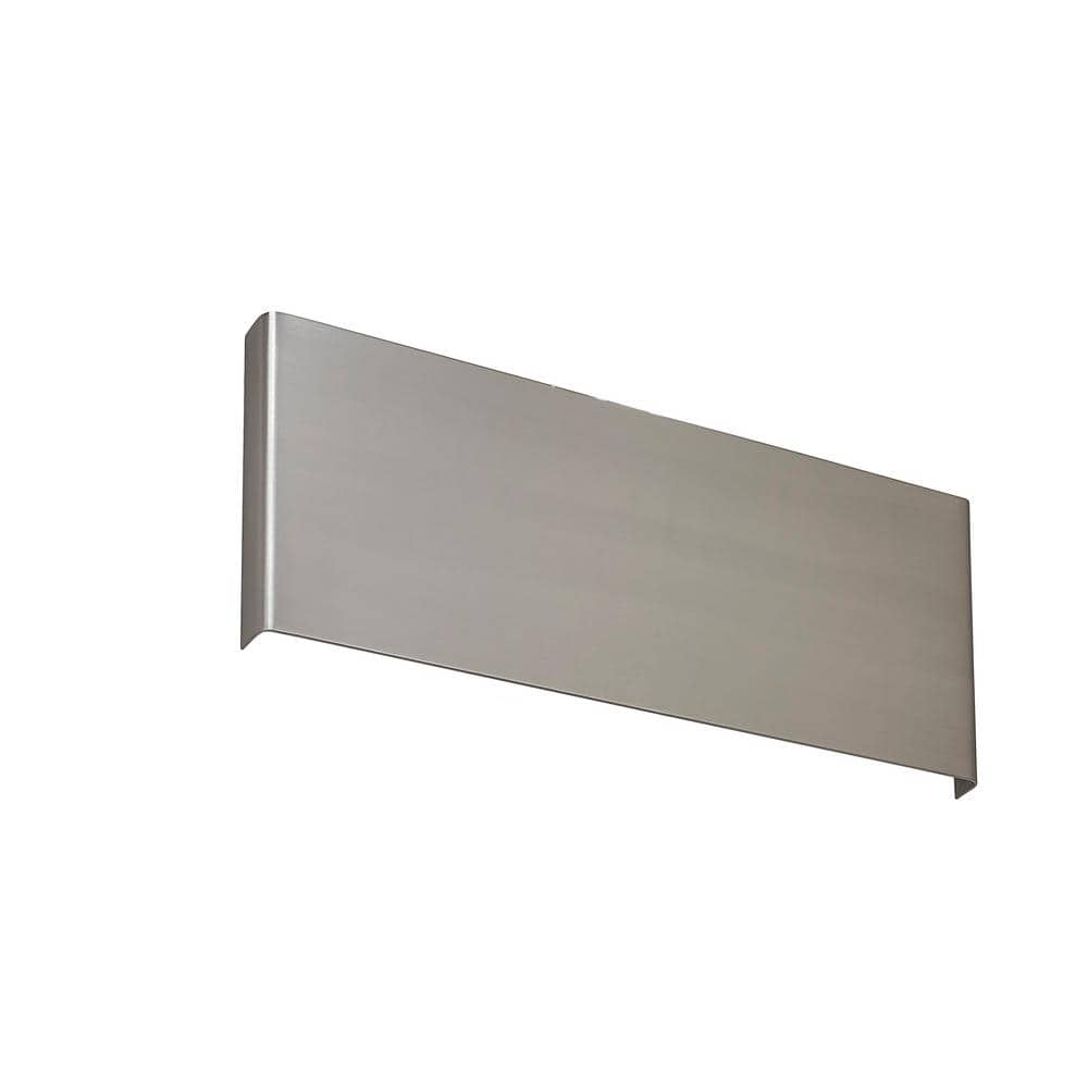 Long Steak 16 in. 2-Light Aluminum LED Wall Sconce with White Acrylic Shade