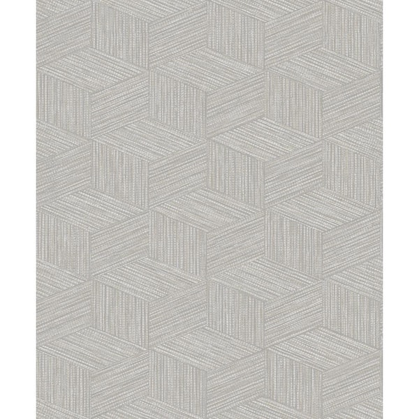 Walls Republic 3 Dimensional Faux Grasscloth Wallpaper Grey Paper Strippable Roll (Covers 57 sq. ft.)