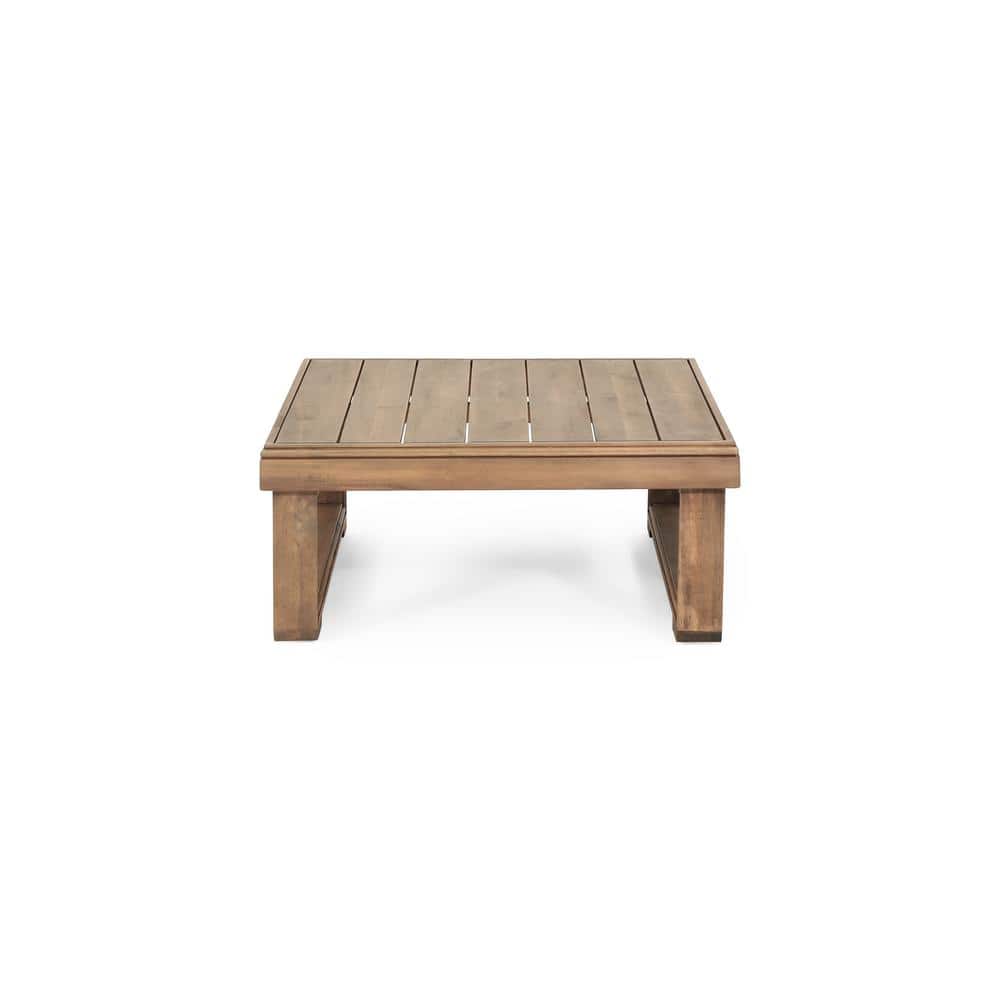 Rectangular Acacia Wood Outdoor Coffee Table with Slat Design