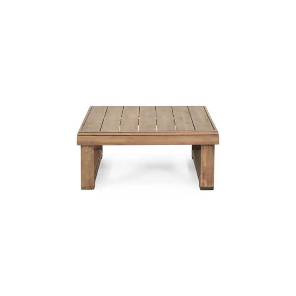 Unbranded Rectangular Acacia Wood Outdoor Coffee Table with Slat Design