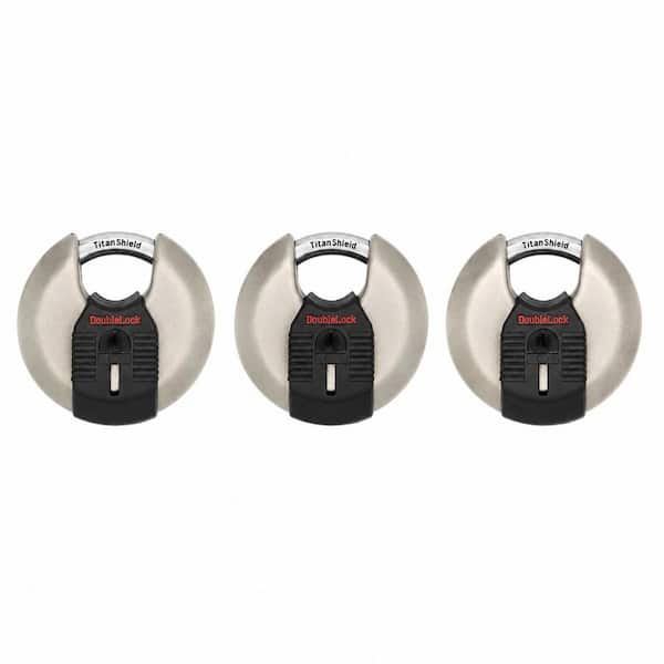 Crab 2.0, 2-3/4 in. Keyed Discus Padlock with Key Shroud (3-Pack)