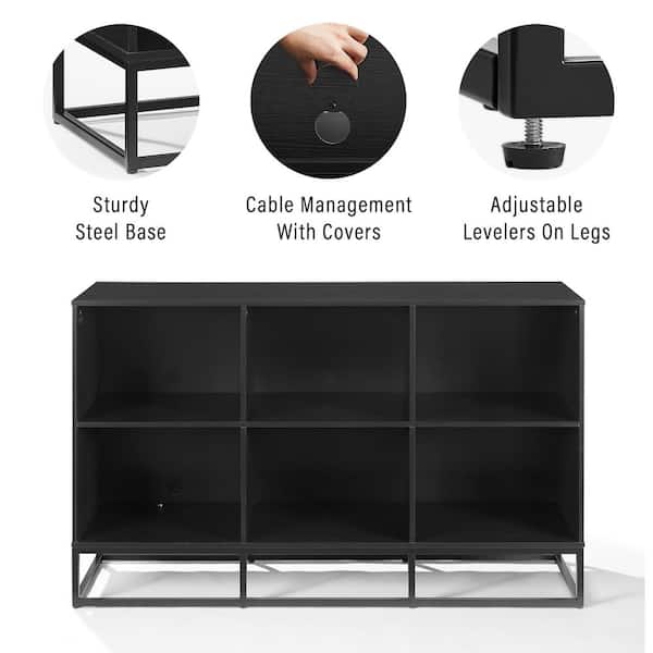 CROSLEY FURNITURE Enzo Black Record Storage Media Console CF1129