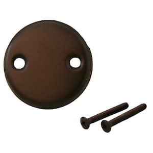 2-Hole Bathtub Waste and Overflow Faceplate with Screws in Oil Rubbed Bronze