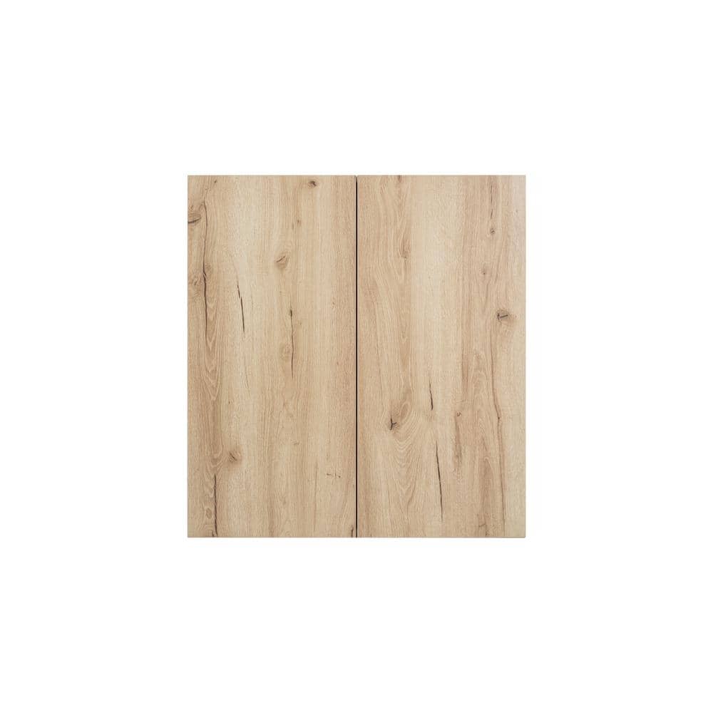 Radiance 33 in. W x 12 in. D x 36 in. H Ready to Assemble Slab Wall Kitchen Cabinet in Light Oak price history on PriceWatchPro