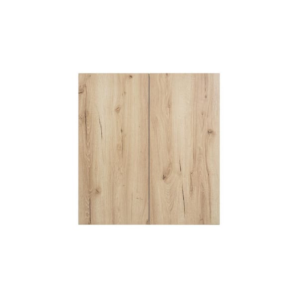 Cambridge Radiance 33 in. W x 12 in. D x 36 in. H Ready to Assemble Slab Wall Kitchen Cabinet in Light Oak