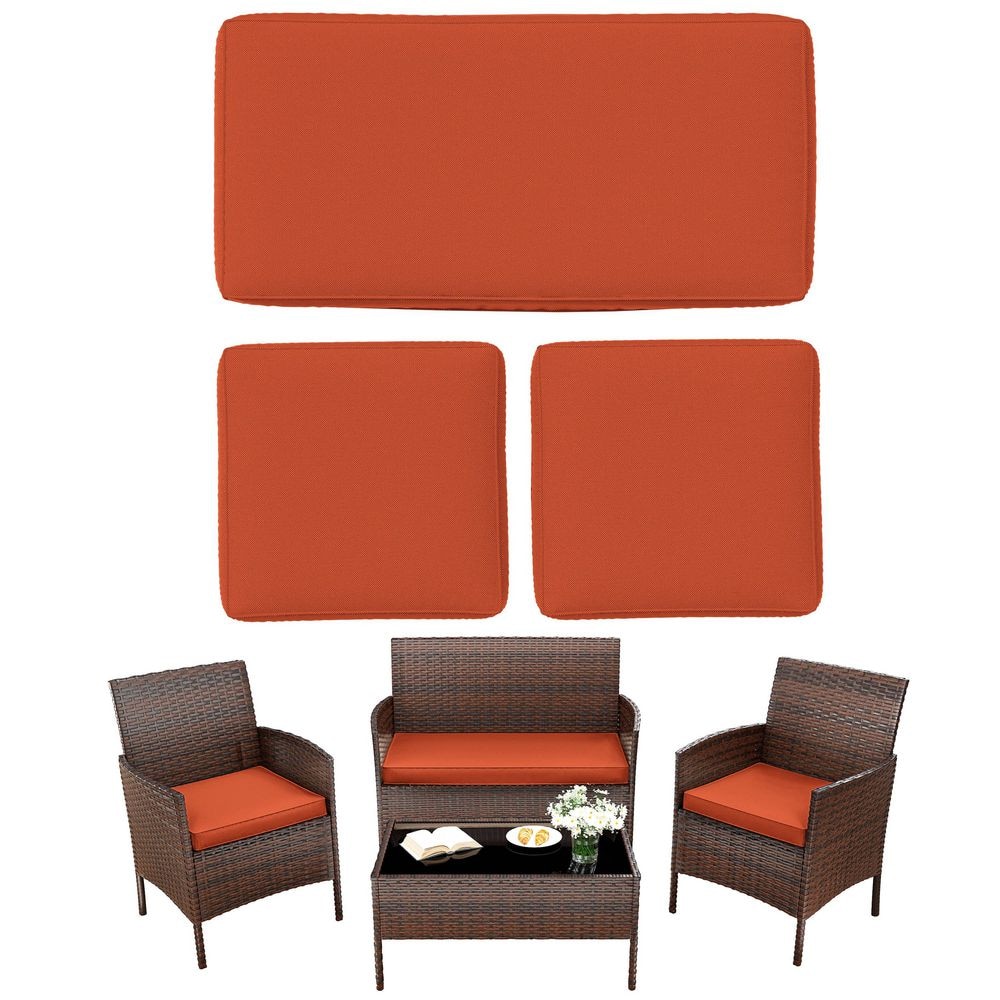 36 x 18 in. Outdoor Patio Replacement Seat Cushions Fit for Lounge Chair Set 3-Piece Orange (Cushions Only) price history on PriceWatchPro