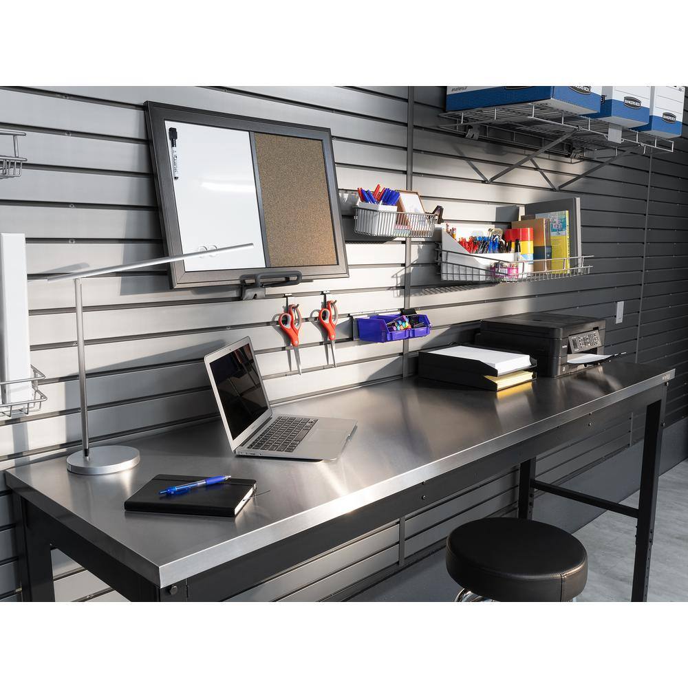 Adjustable Height Steel and Stainless Steel Workbench, 72" Wide