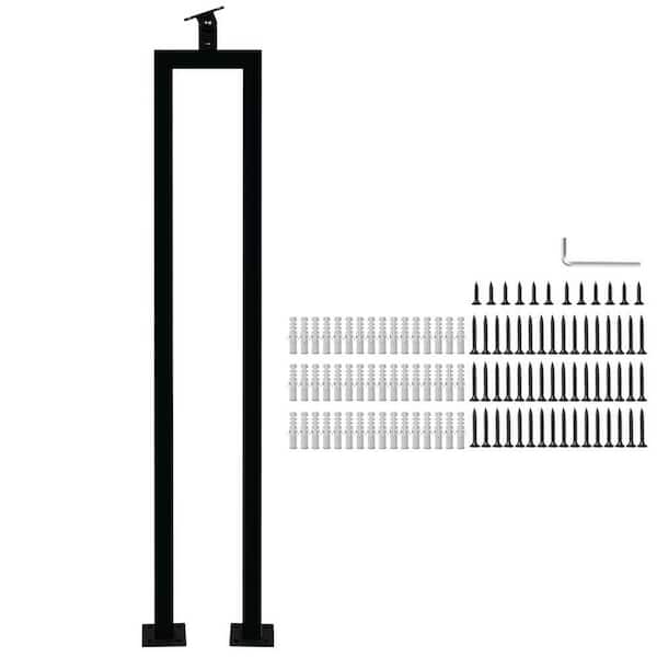 Afoxsos U Shape 41 x 8 Iron Balusters with Adjustable Top Bracket for Staircase Interior 6-Pack for Porch Deck Railing