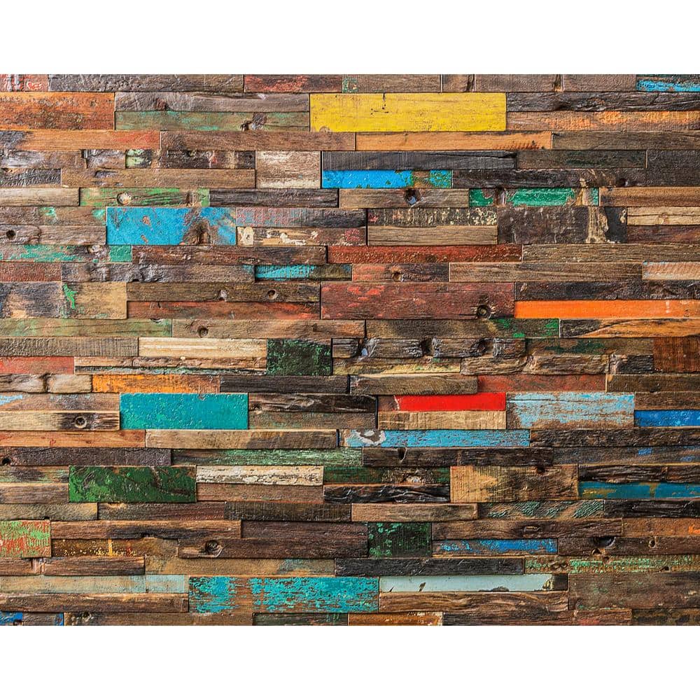 Castaway Multicolor Reclaimed Wood Mosaic Wall Tile
