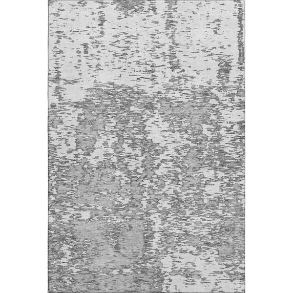 Addison Rugs Mayfield Premium Machine Washable Abstract AMF946 Gray 8 ft. x 10 ft. Area Rug