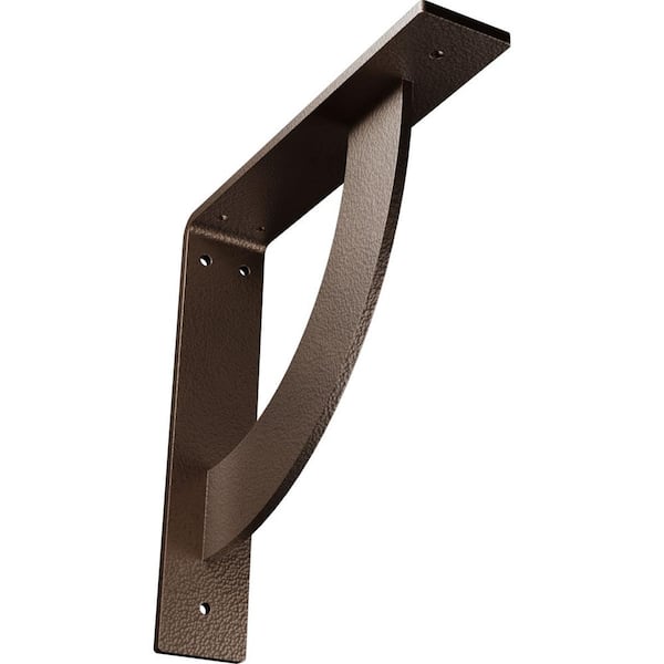 Ekena Millwork 2 in. x 10 in. x 10 in. Steel Hammered Dark Bronze Bulwark Bracket