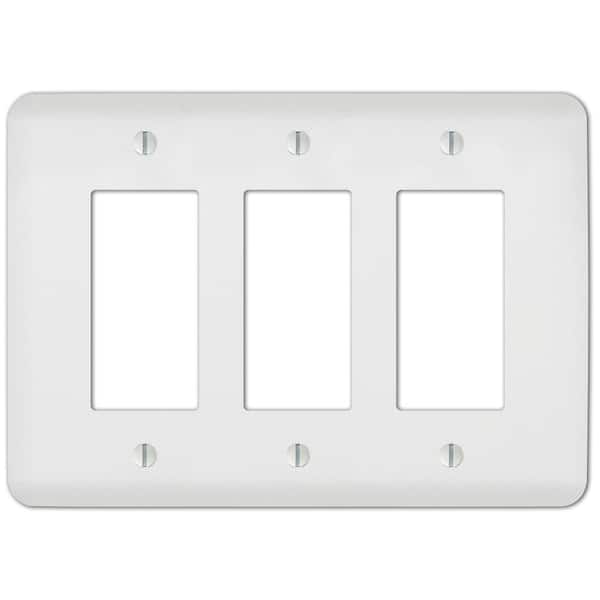 AMERELLE Perry 3 Gang Rocker Steel Wall Plate - White