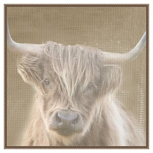 "Soulful Bull" by Patricia Pinto 1-Piece Floater Frame Giclee Animal Canvas Art Print 30 in. x 30 in.