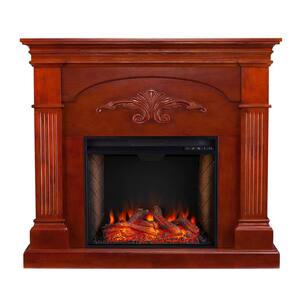 Ragonne Alexa Enabled 44.75 in. Electric Smart Fireplace in Mahogany
