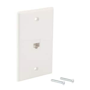 1-Gang Telephone Plastic Wall Plate, White