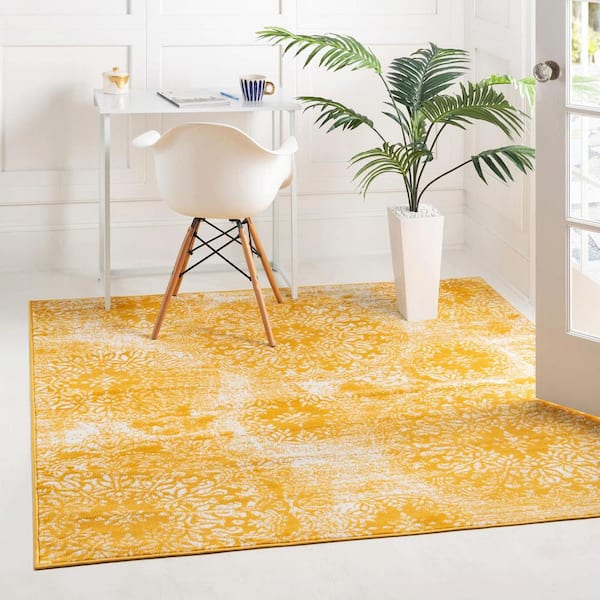 Sofia Grand Yellow 6' 0 x 6' 0 Square Rug