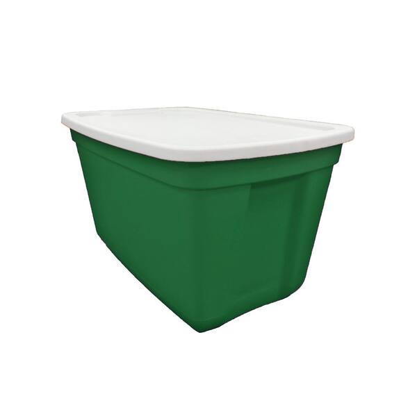 Edge Plastics 20 Gal. Storage Bin Light Green BaseWhite Lid 202011708