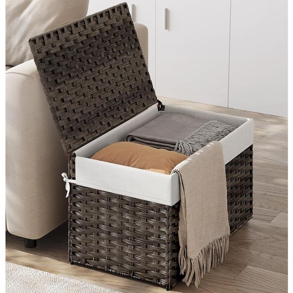 Brown Basket デモセット4枚 Brown 26 in. x 15.7 in. Polypropylene Decorative Basket with