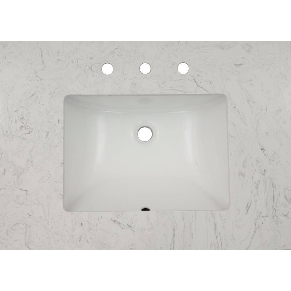 Carrara Classique 31" White Engineered Marble Vanity Top with Sink