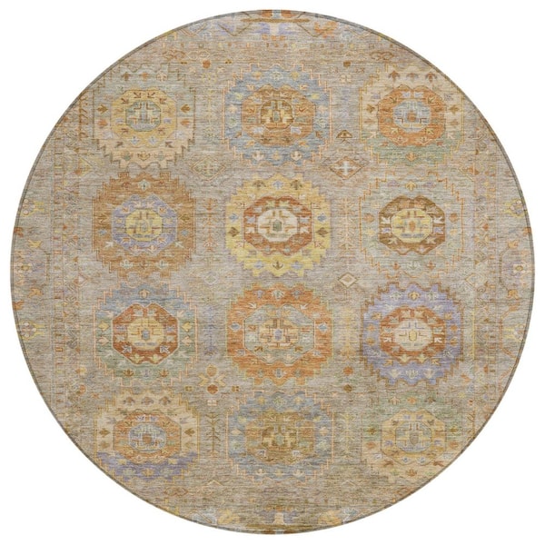 Addison Rugs Chantille Machine Washable Indoor/Outdoor Abstract ACN2227 Taupe 8 ft. x 8 ft. Area Rug