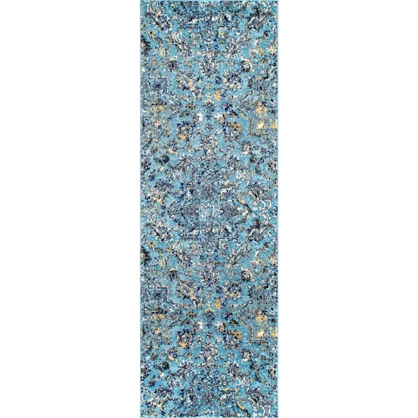 nuLOOM Taunya Bohemian Aqua 3 ft. x 8 ft. Runner Rug