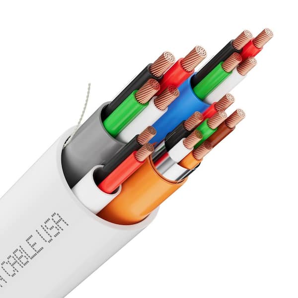 Syston Cable Technology 50 ft. White Access Control Composite Wire - 18/4+22/3pr OAS+22/2+22/4, CMP, Copper, Lock Power Card Reader Door Contact