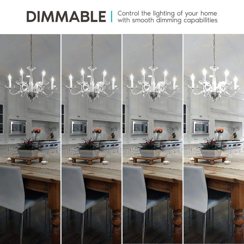 Clear Dimmable LED Edison Light Bulbs, 3.5 in, 6-Pack