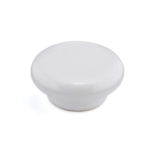 Richelieu Hardware Cherbourg Collection 2-1/16 in. (53 mm) White Contemporary Cabinet Knob