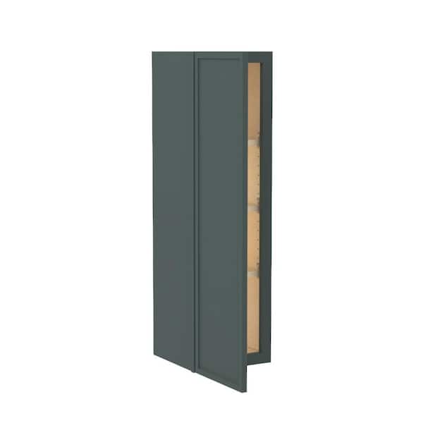 Home Decorators Collection Franklin 12 in. W x 12 in. D x 42 in. H Assembled Plywood Wall Kitchen Cabinet in Verdant Green with Soft Close