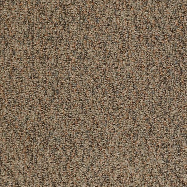 TrafficMaster Isla Vista - Copper Earth - Orange 14 oz. SD Olefin Berber Installed Carpet