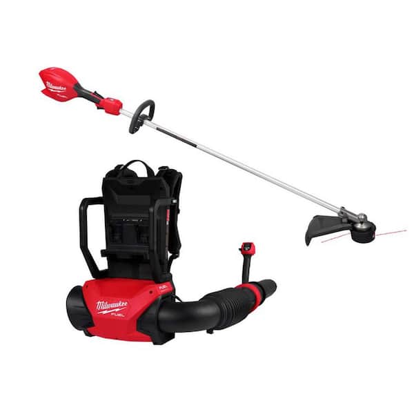 M18 FUEL 155 MPH 650 CFM 18V Brushless Cordless Dual Battery Backpack Leaf Blower w/ Straight Shaft String Trimmer