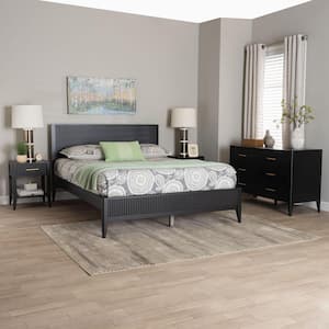 Primrose 4-Piece Black Wood King Bedroom Set