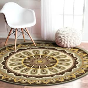 Dazzle Brown 6 ft. Indoor Round Area Rug