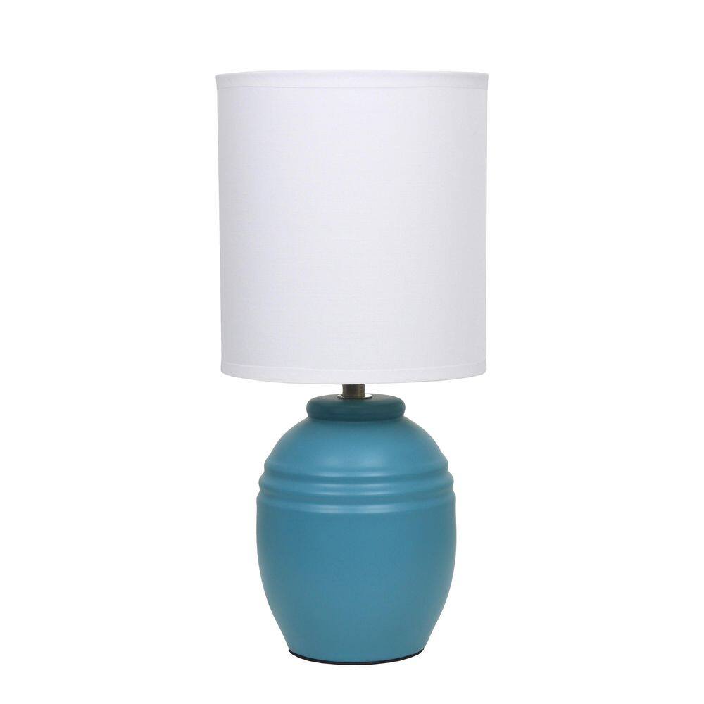 12.5 Classic Jar Table Lamp, Teal Base with Fabric Shade for Bedroom or Office price history on PriceWatchPro