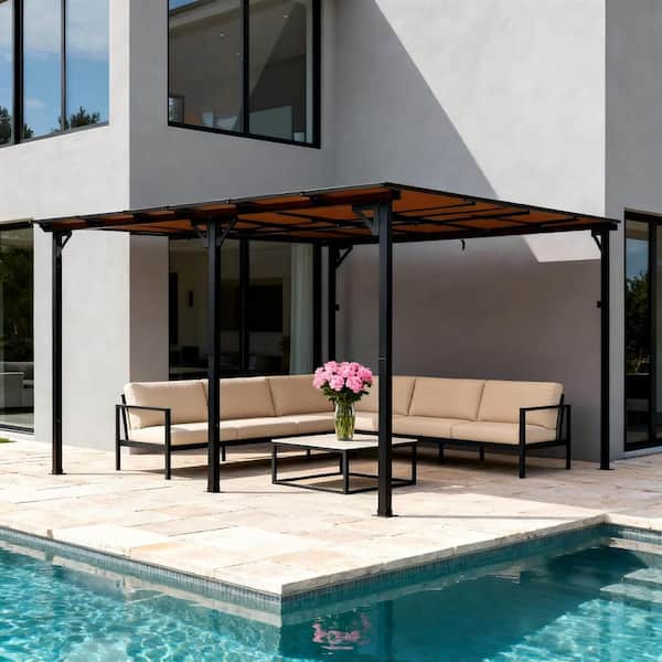 10 ft. x 14 ft. Outdoor Gazebo with Double Roof, Mosquito Net and Sturdy Galvanized Steel Frame for Garden and Backyard