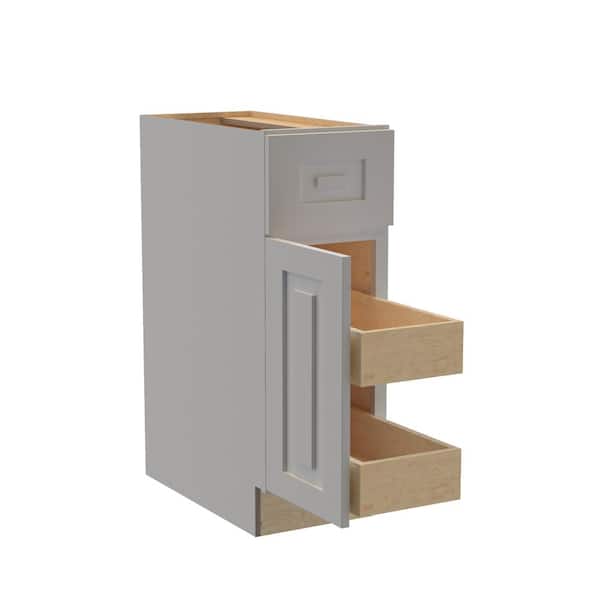 Home Decorators Collection Grayson 12 in. W x 24 in. D x 34.5 in. H Assembled Plywood Base Kitchen Cabinet in Pearl Gray with 2ROT Soft Close LH