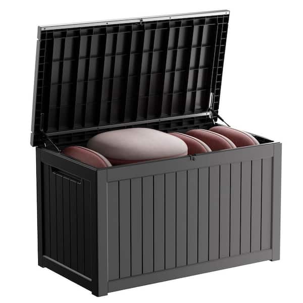 EasyUp 230 Gal. Black Resin Outdoor Storage Deck Box